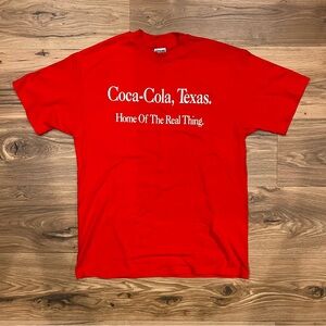 Vintage Coca-Cola Texas Home Of The Real Thing T Shirt Large Red